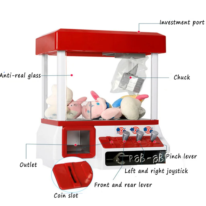 Clip Doll Arcade Claw Machine Gru A Gettoni Gioco Distributore Automatico Giocattoli Di Intrattenimento Candy Grabber Claw Gioco Da Tavolo Portatile