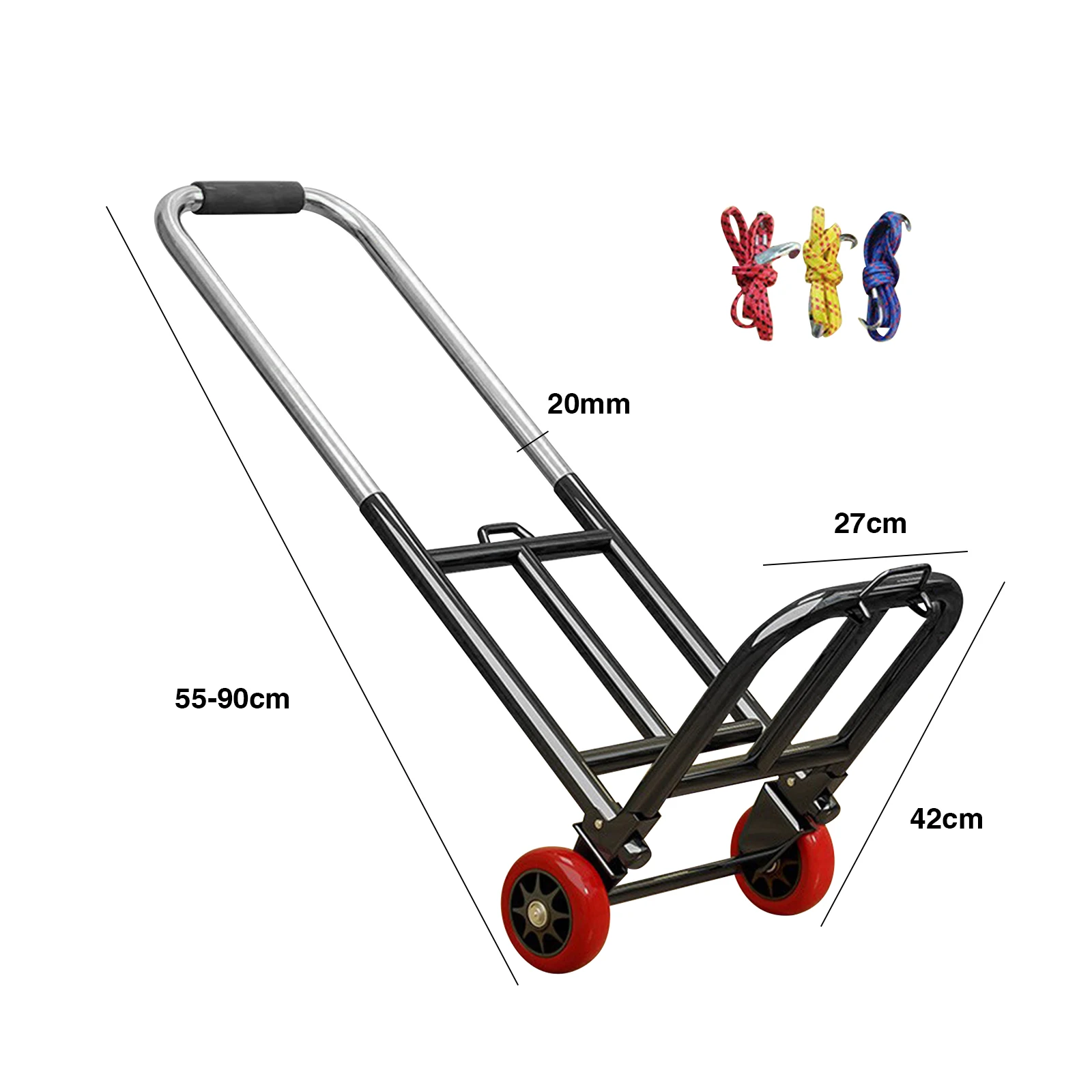 Hand-pulled Cart Folding Portable Luggage Shopping Grocery Shopping Heavy-duty Small Trolley for Home Trailer Household