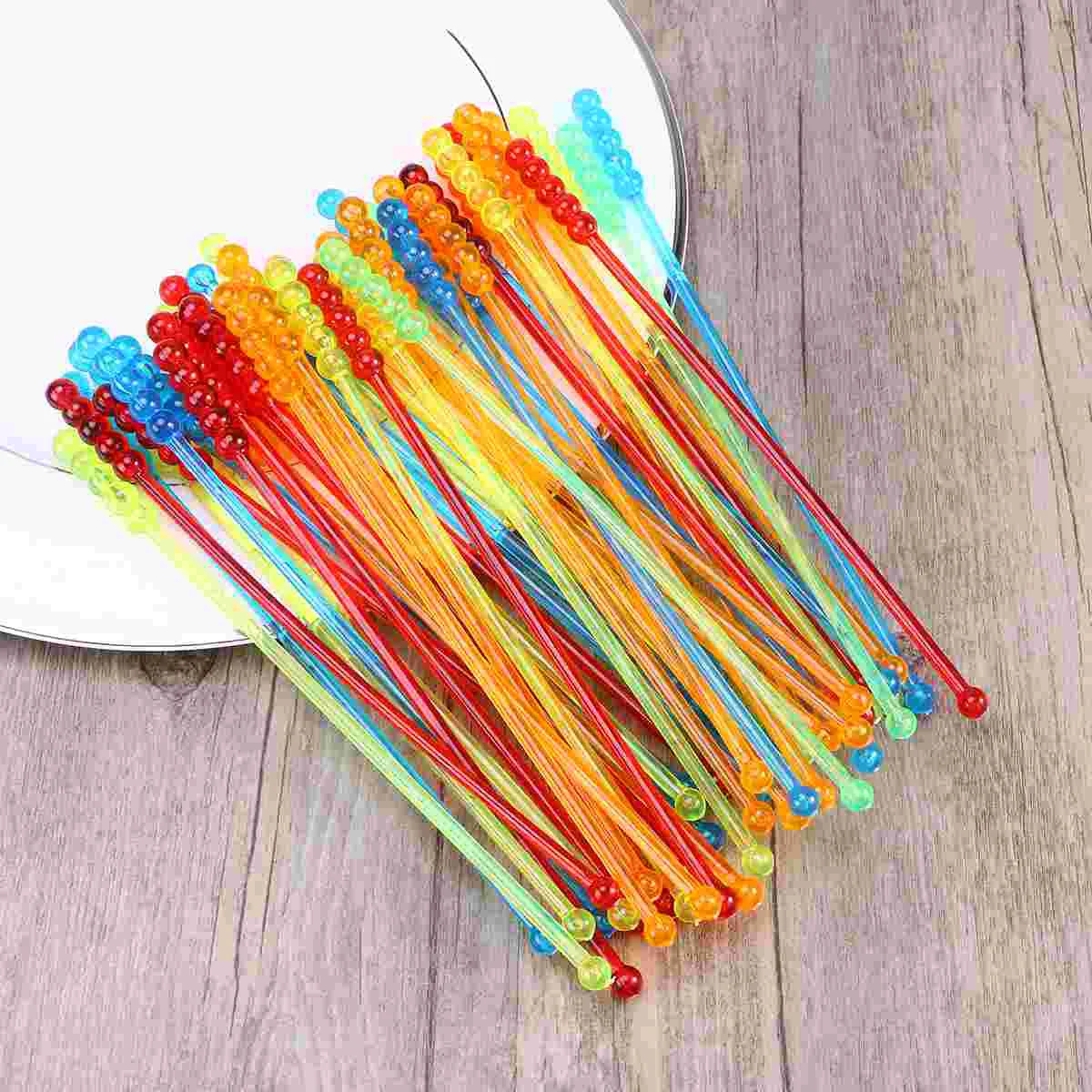 50Pcs Acrylic Drink Coffee Stirrerss Muddler Cocktails Set Tropical Stir Sticks Coffee Stir Sticks Swizzle Stick Wedding Party