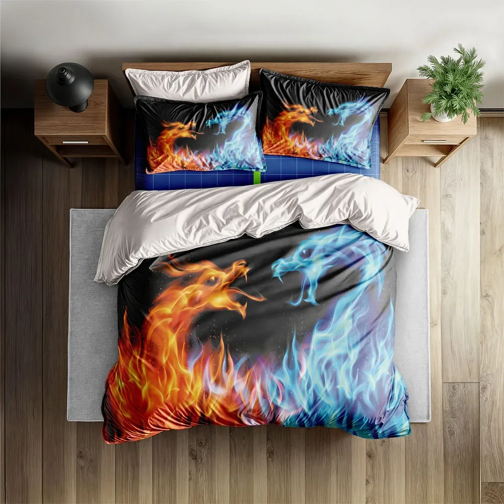 Angry Phenix Dragon Duvet Cover Set King Queen Double Full Twin Single Size Bed Linen Set