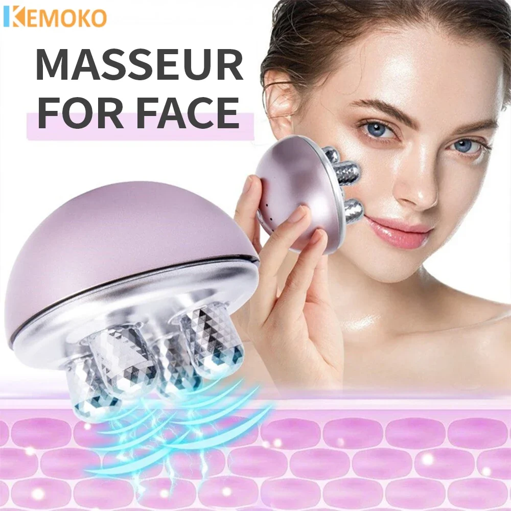 

EMS Facical Slimming 3D Roller Micro Current Face Lift Slimmer Facial Wrinkle Remover Skin Tightening Beauty Massage Devices