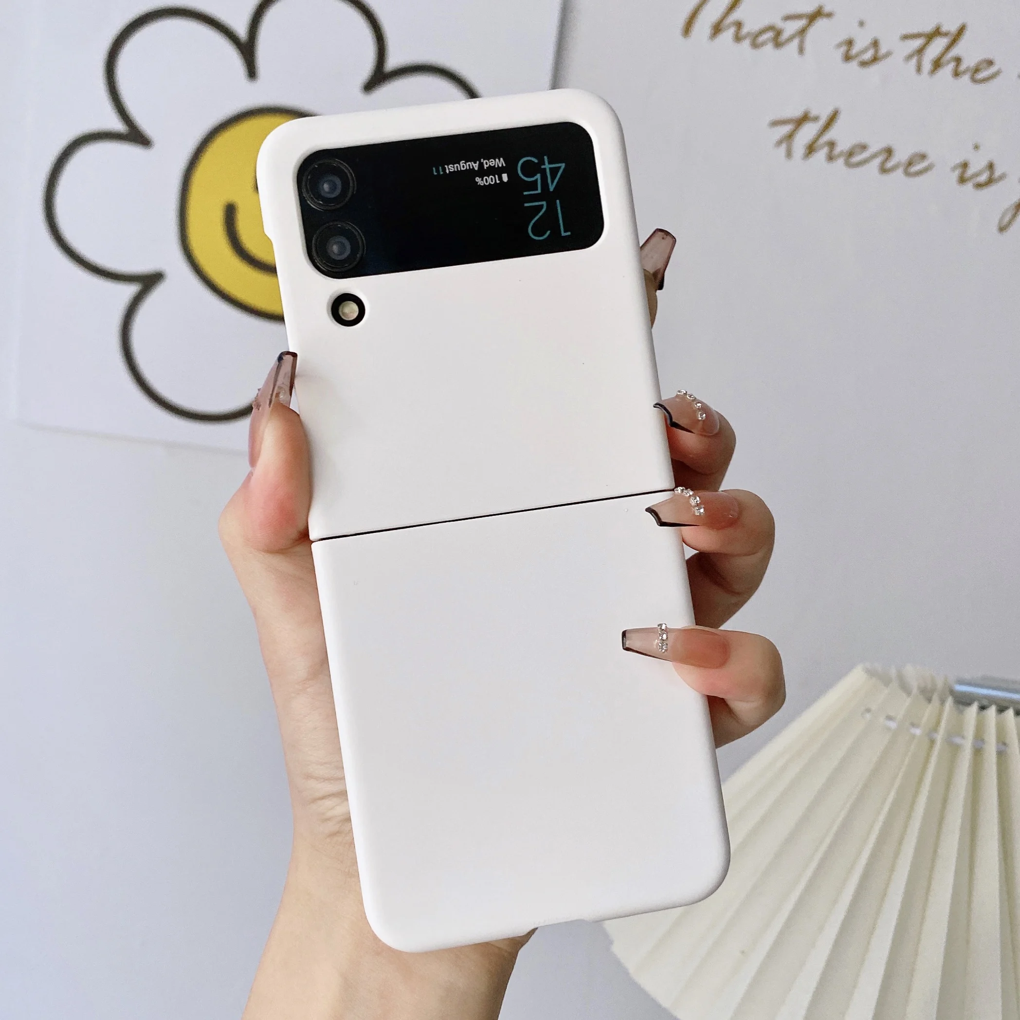 Minimalist Solid Color Protective Phone Case, Foldable Design