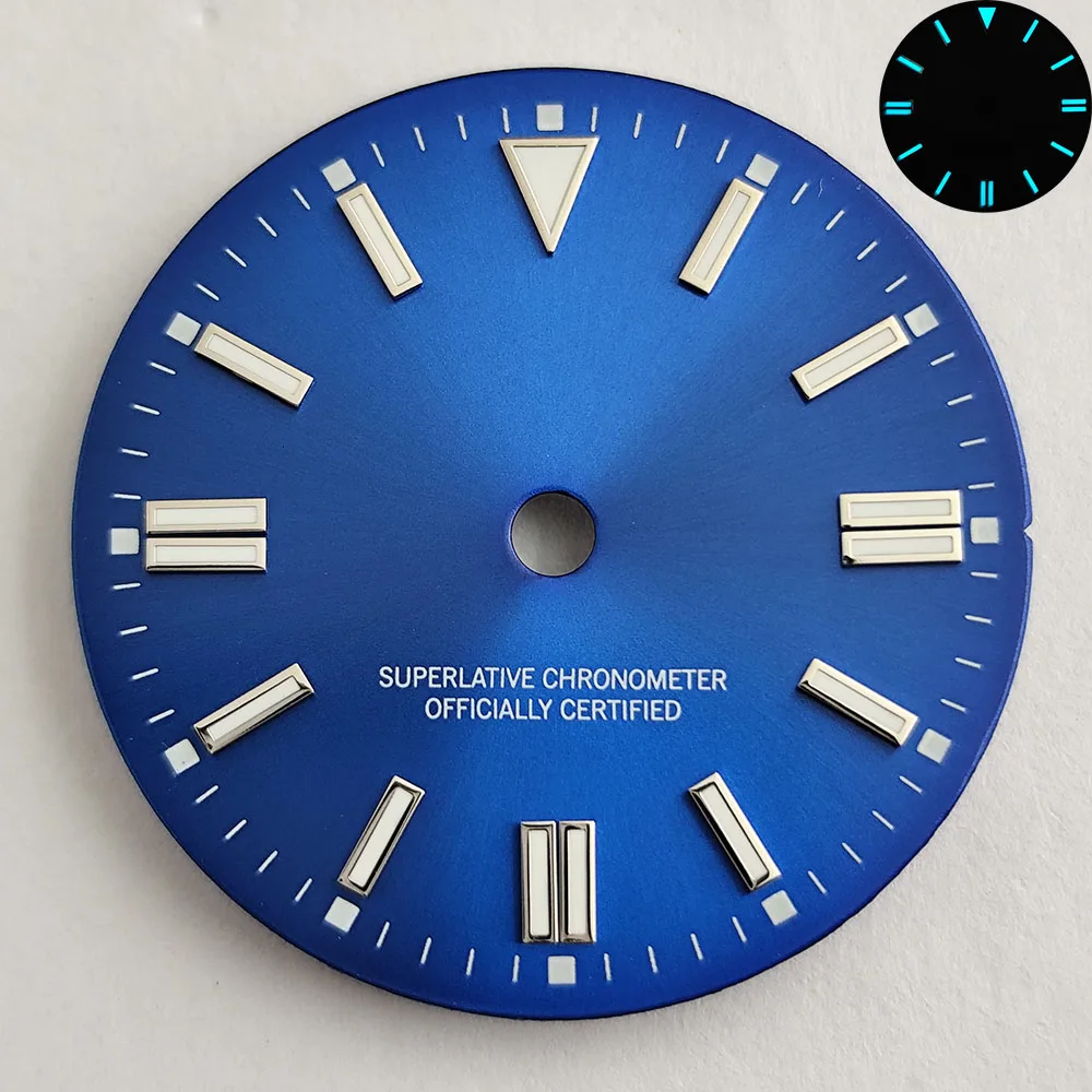 Blue-Green Luminous Dial with 28.5mm Diameter - No Date Window