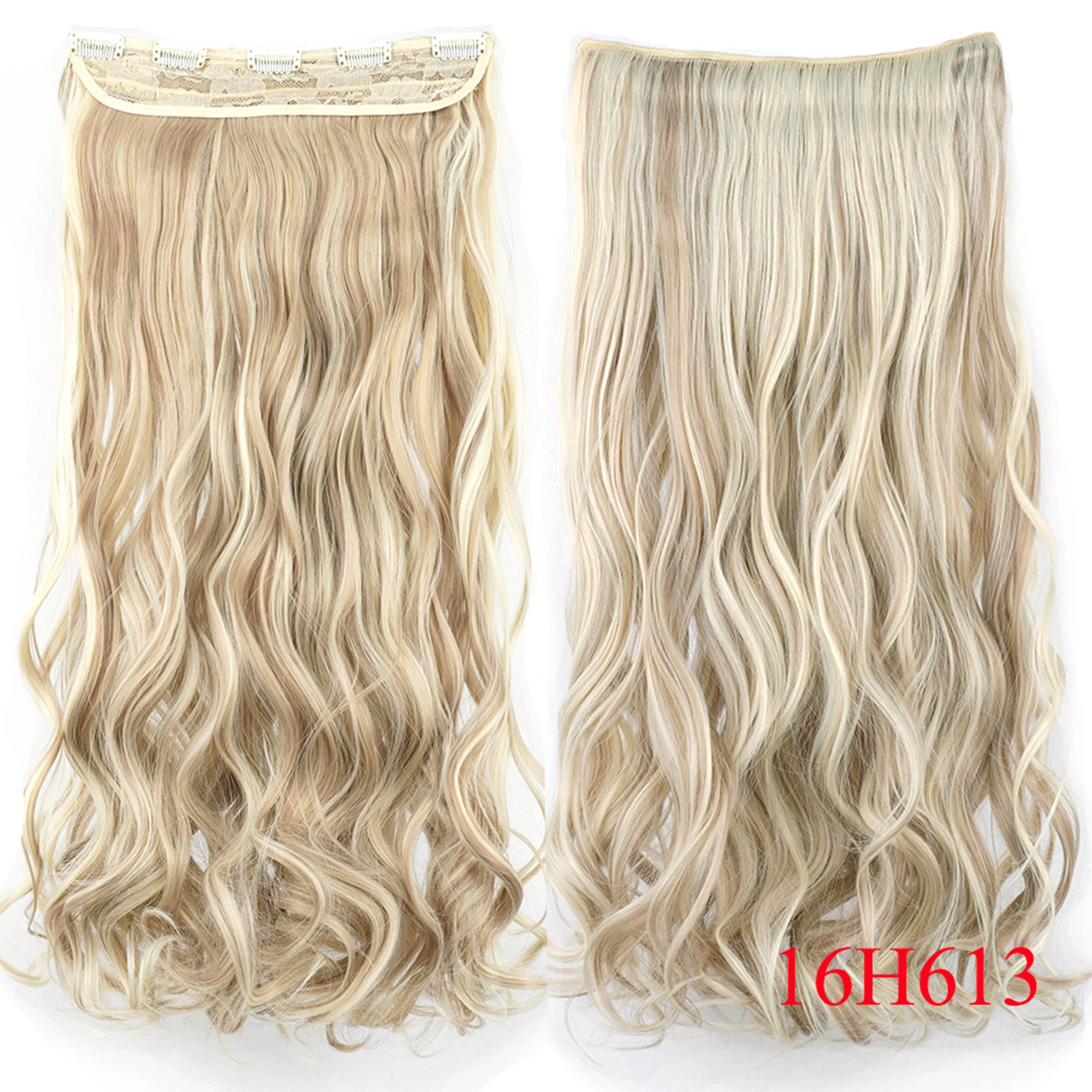 28'' 160g Capelli sintetici lunghi spessi ondulati grigi Clip in estensioni per capelli Un pezzo Capelli sintetici Clip in estensioni per donne_voghion.com