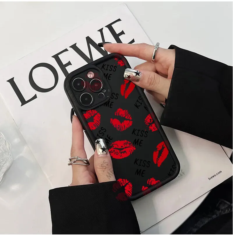 Lips Kiss Design Soft Phone Case - Couples Edition