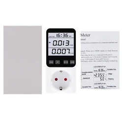 Advanced Multi - Functional Power Consumption Monitor with Large Display - US Plug