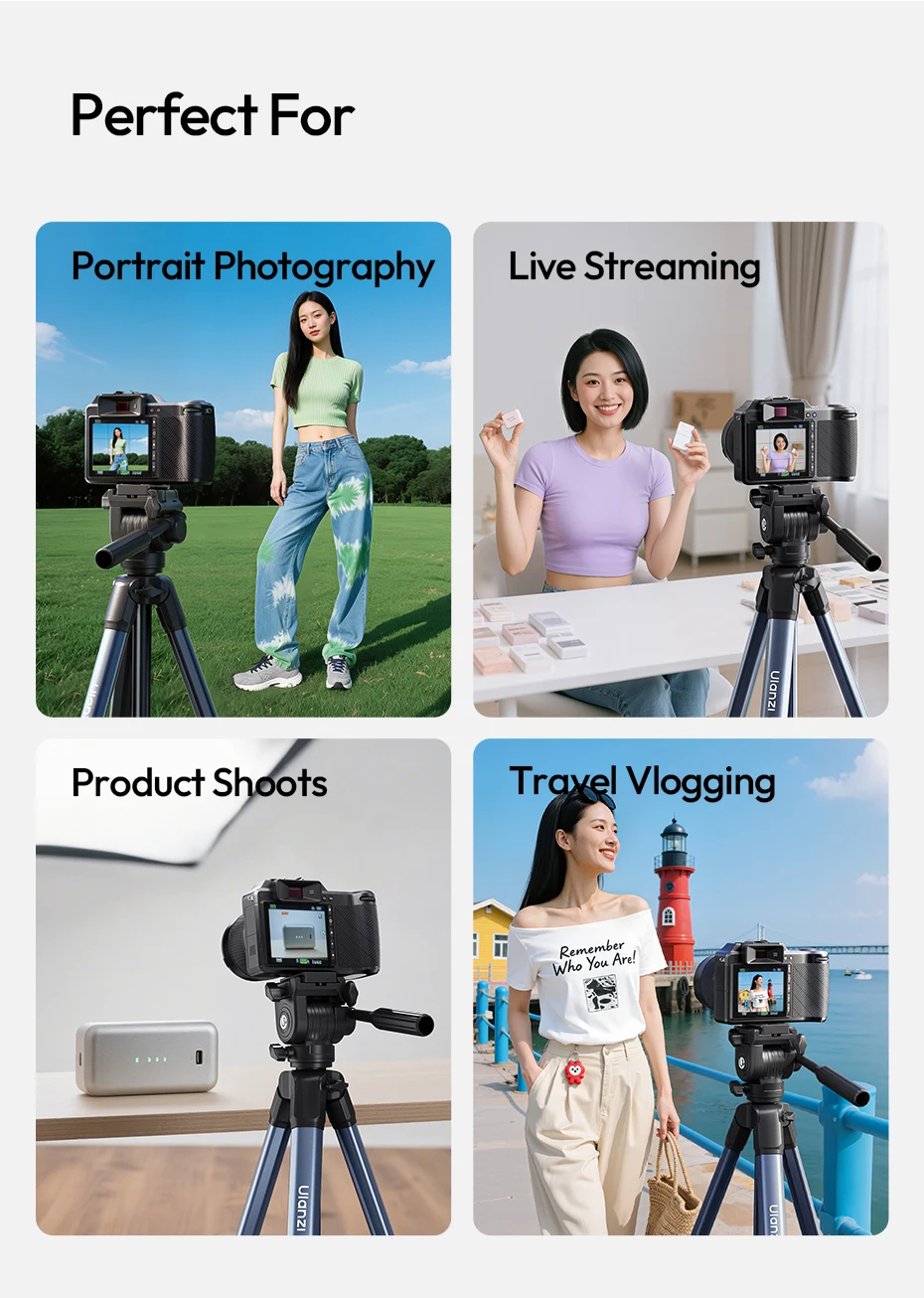  TT39 Video Tripod Horizontal&Vertical Tripod for Camera DSLR Smartphone Video