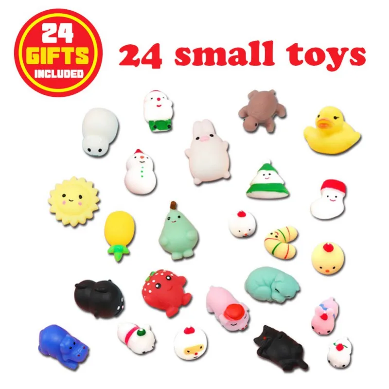 Christmas Advent Calendar 24 Days/set Squeeze Toys Christmas Countdown Advent Calendar Toy for Kid New Year Children Xmas Gift Stress Relief Toy Kit