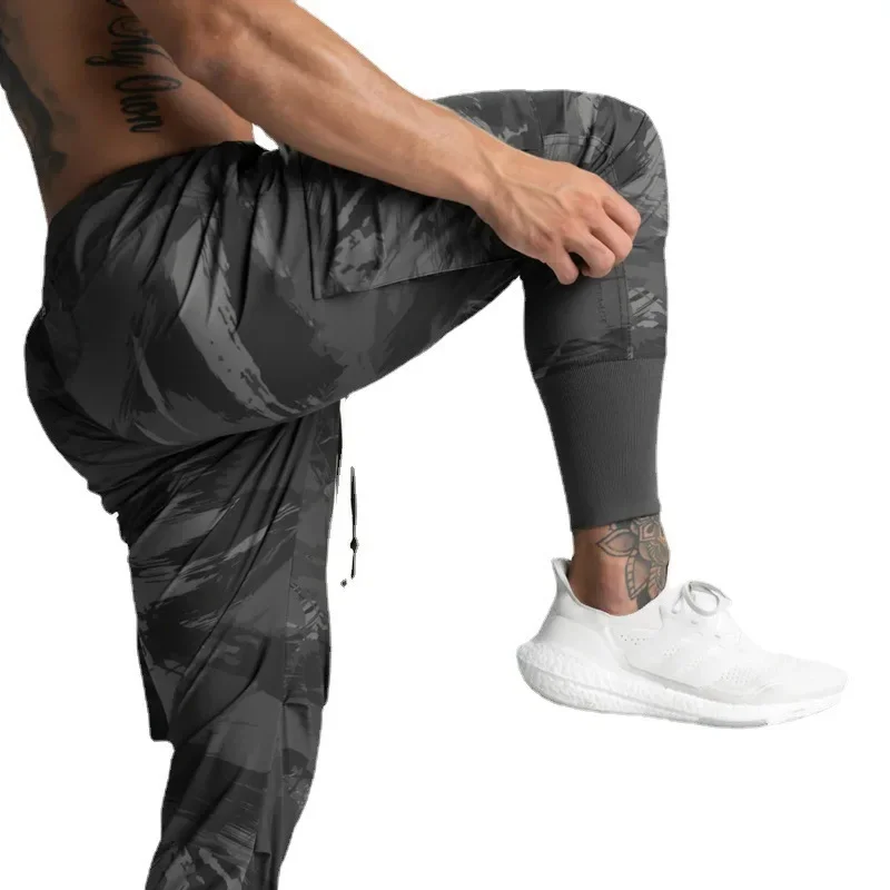 Spring Men's Casual Lightweight Woven Fitness Sports Long Pants Loose Fit Trousers Leggings for Skateboarding