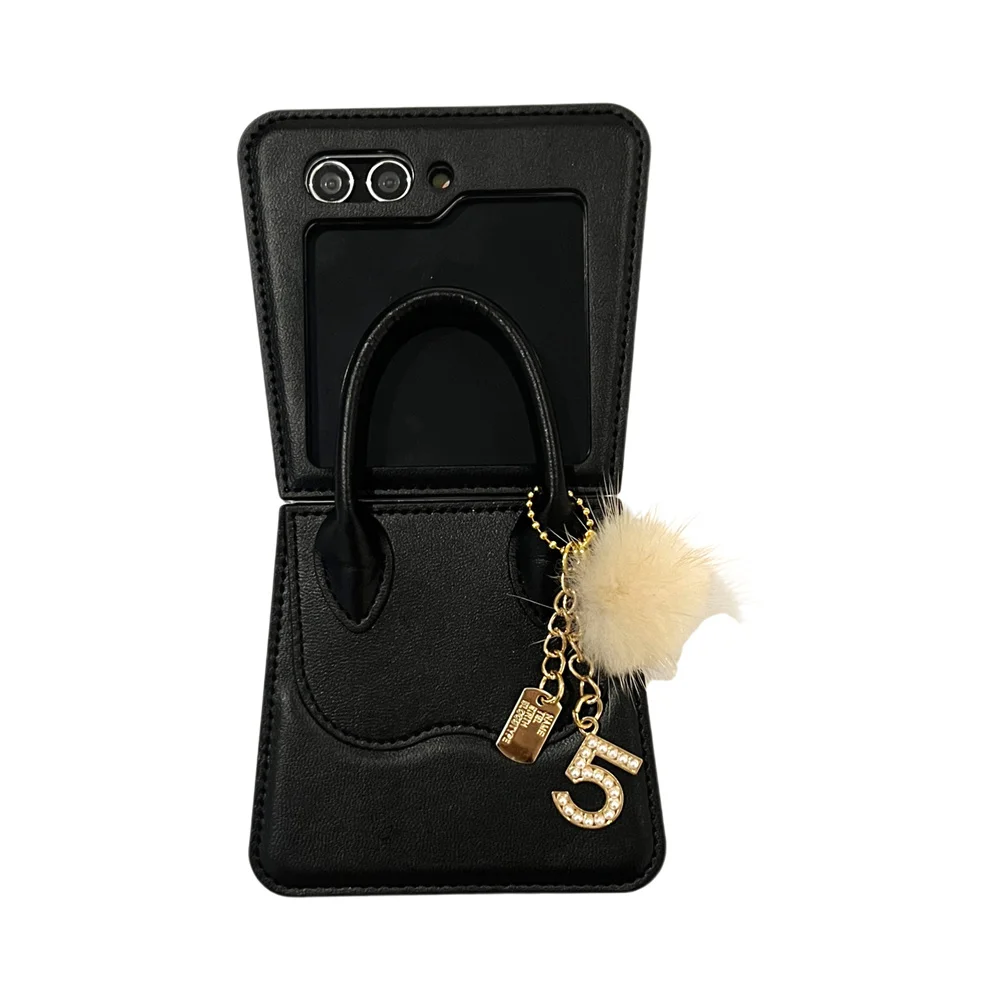 Luxury PU Leather Handbag Phone Case - Cute Solid Cover