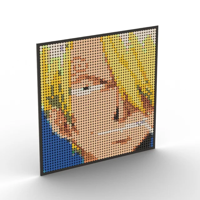 Takara tomy um pedaço macaco d luffy zoro sanji usopp blocos tijolo pixel  arte decoração diy brinquedos crianças presentes de aniversário natal -  AliExpress