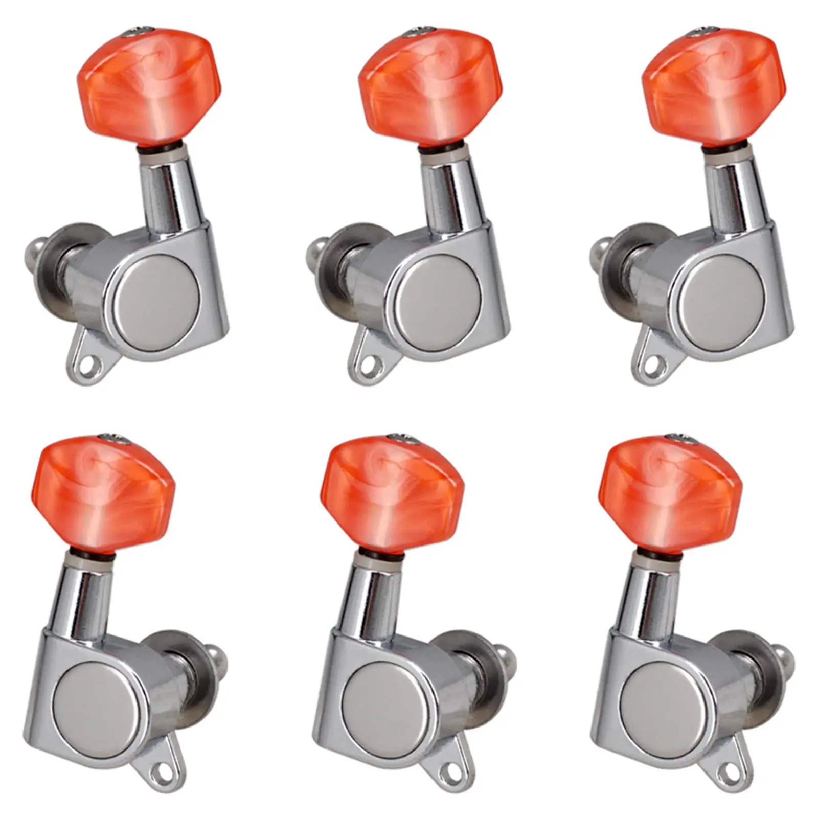 

6x Enclosed Locking tuner 3R3L Durable Replacemen Accessories Wear Resistant Guitar Machine Head Tuner for Folk Classic Guitar