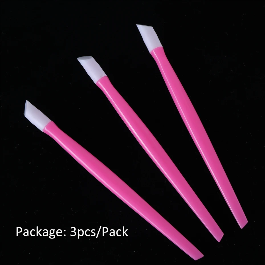 3pcs Nail Cuticle Pusher Rubber Pressure Pen Double Head Point Pen Pink Soft Remove Dead Skin DIY Manicure Nail Art Tool JINC370