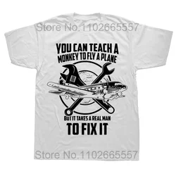 Funny Aircraft Mechanic Definition T - Shirt - Summer Cotton Streetwear Short Sleeve Gift - M (WHITE)