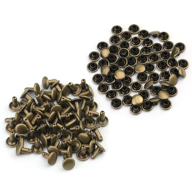 Double Capuchon Métallique Rivets, Rond Pour Cuir, Sac Artisanal, Ceinture  Vêtements Chaussures, Décor De Col Pour Animal De Compagnie,100 Lots 6/8mm  - Rivets Pour Vêtements - AliExpress