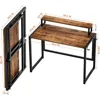 Small Folding Desk 39.4 Inch, Foldable Computer Desks with LED Lights and Monitor Stand, Work Portable Table for Bedroom Home 2