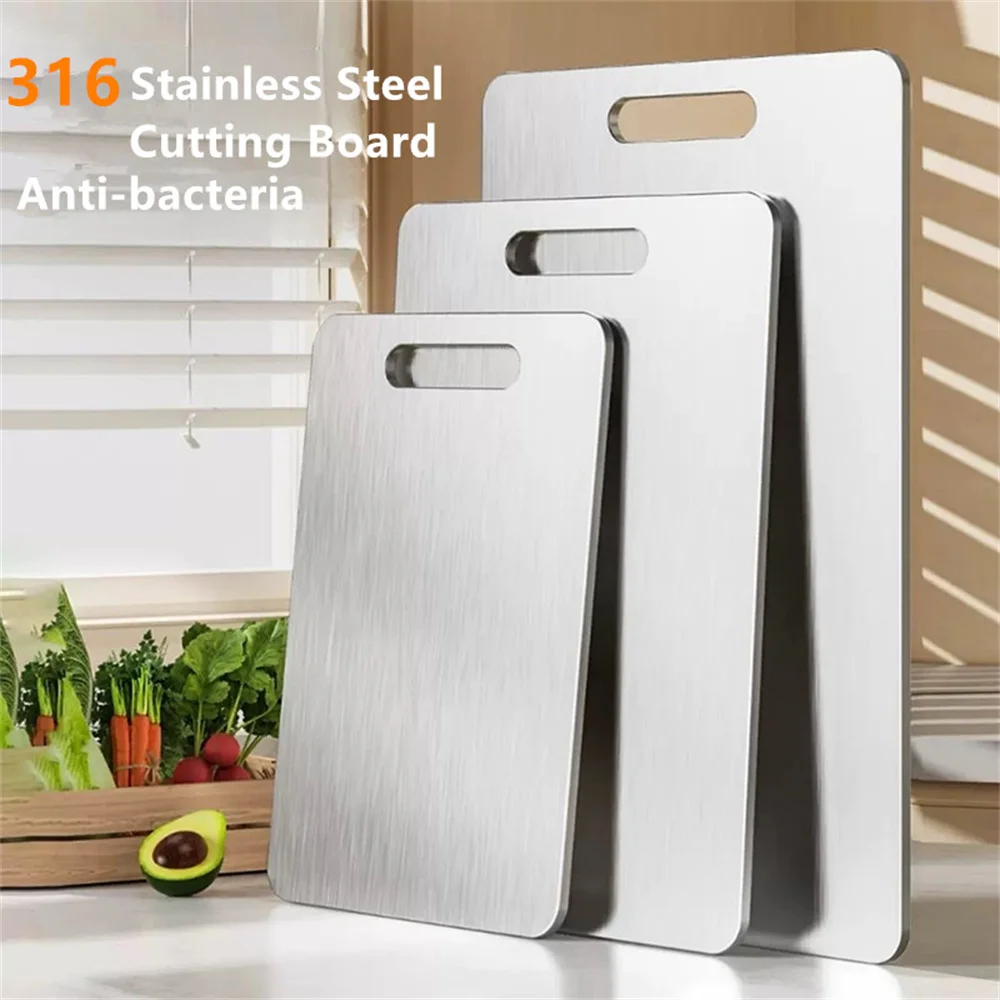 316 Stainless Steel Chopping Board Panel Kitchen Household Thickened Double Sided Kneading Dough Board Fruit Meat Cutting Board 316 Stainless Steel Chopping Board Panel Kitchen Household Thickened Double Sided Kneading Dough Board Fruit Meat Cutting Board