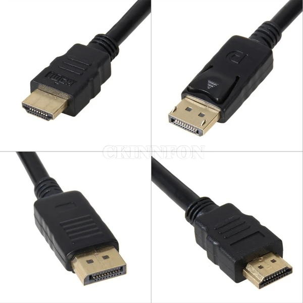 250 개/몫 1.8M / 6FT 3M 10FT DisplayPort 디스플레이 포트 DP 남성 HDMI 호환 남성 M/M 케이블 어댑터 MacBook Air Dell