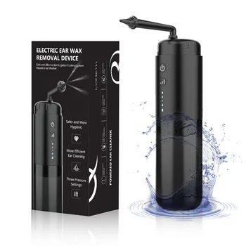 귀 청소기 귀 왁스 제거 키트, 충전식 물 세척기 주사기, 4 가지 모드 귀 청소 관개 플러싱, 성인 및 어린이 상품 이미지