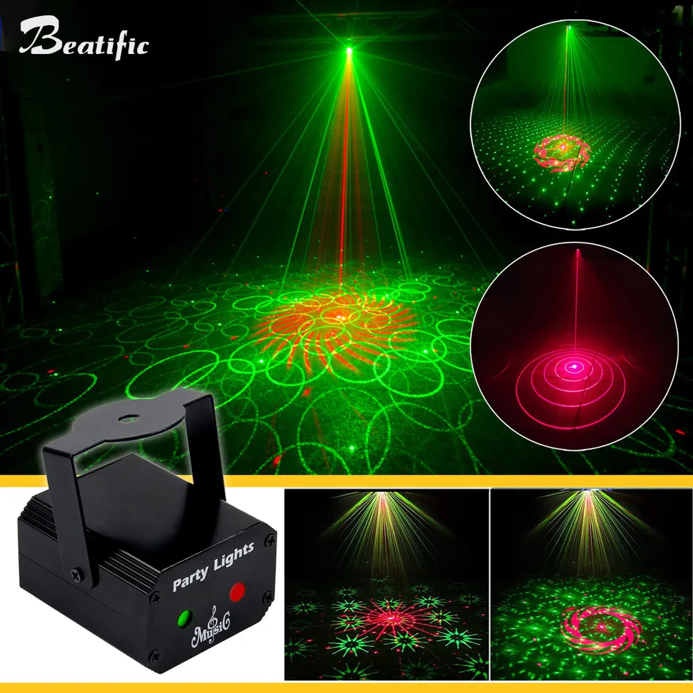 Mini USB Disco Lights for Home Party Nightclub Karaoke Bar Evening Game  Laser Projector Stage Lighting Strobe 32 Patterns