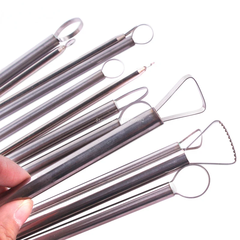 Pottery Sculpting Tools Clay Sculpting Tools Pottery Tools Clay Craft Tool Pottery Stainless Steel Clay Sculpture Scraper 12pcs DIY Ceramic Doll Model Repair Billet Pull Billet Sculpture Molding