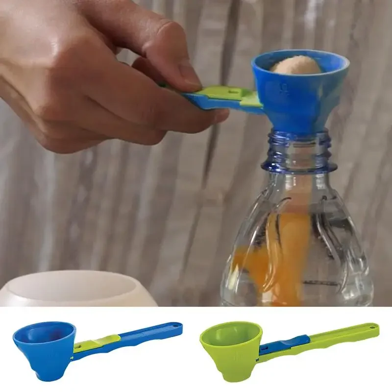 مغرفة قياس 2 في 1 مع قمع ملاعق المطبخ، مغرفة قمع لقياس القهوة، قمع مسحوق البروتين للسلع الجافة والقهوة