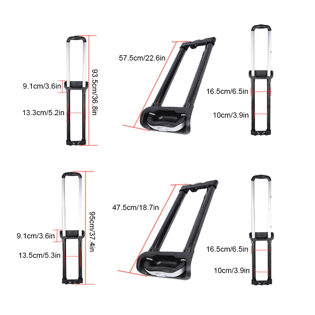 QUARKZAN Bagage Poignées, 151 / 5,94 Pouce Plastique Tirer Aintien Valise Étui Replaceent