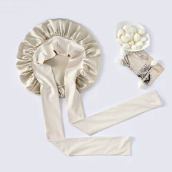 Luxurious Mulberry Silk Sleep Bonnet (Beige)