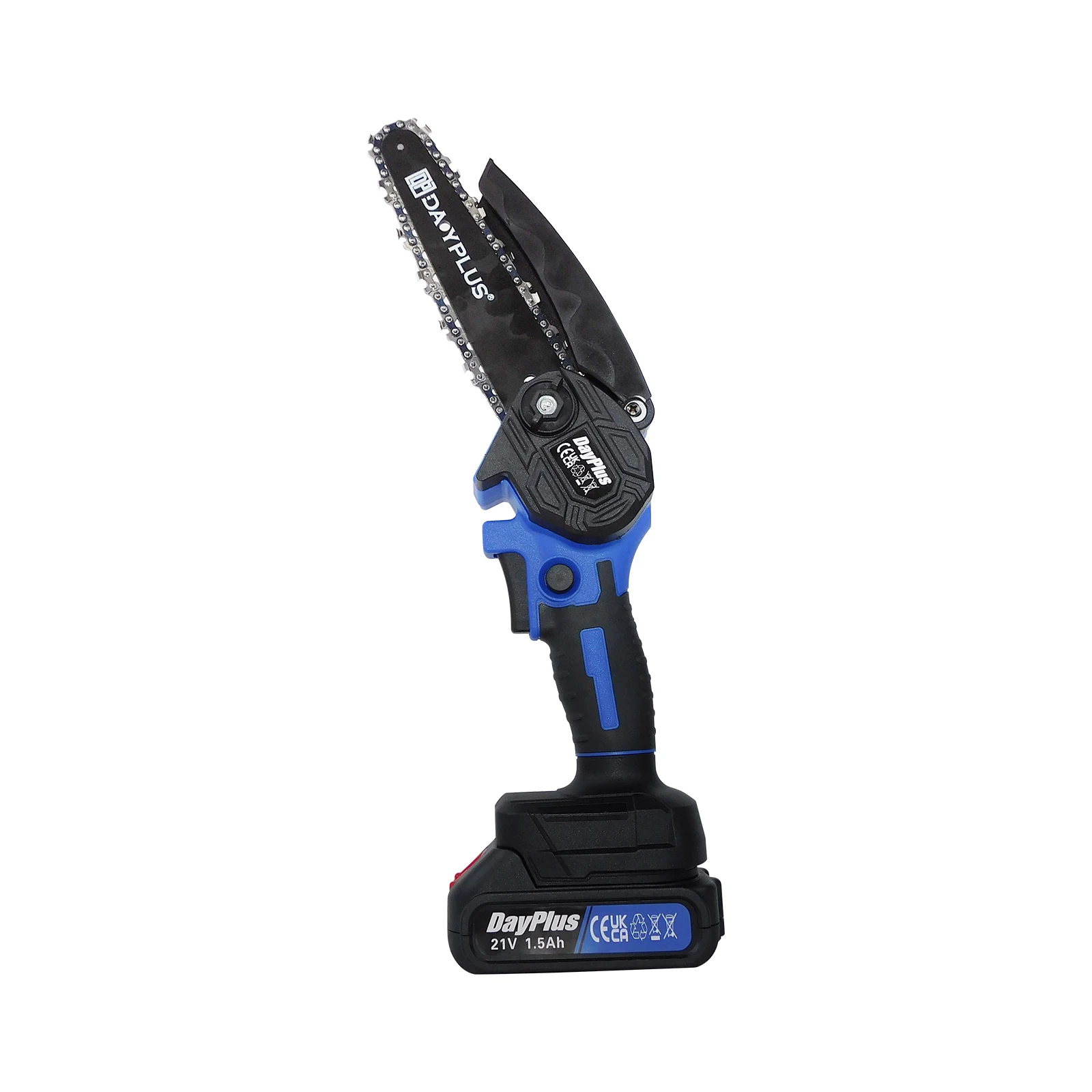 6-Zoll-Akku-Kettensäge mit 2 Batterien, 2 Chians, 600-W-Motor, tragbar, leicht, 5300 U/min, Schneiddurchmesser 0–80 mm – Detail 8