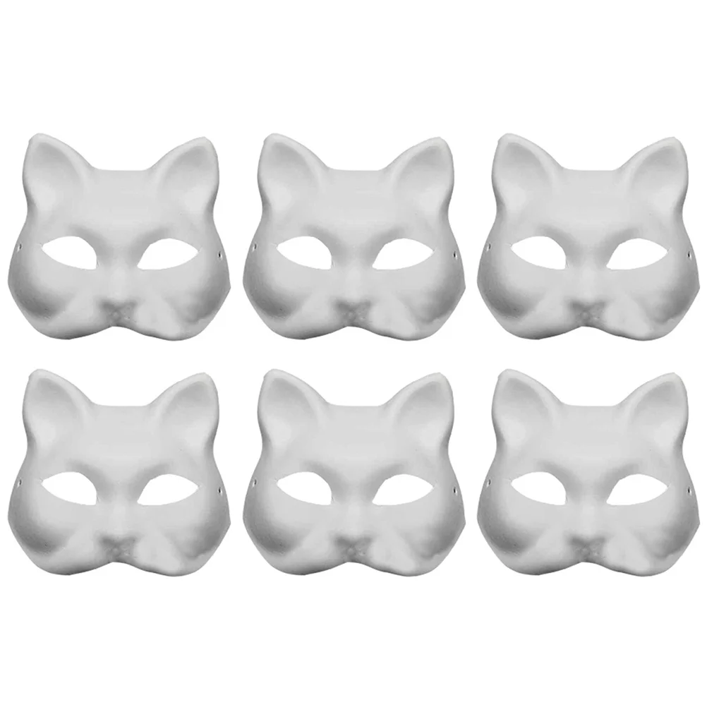 

Unfinished Cat Cosplay Masks Cartoon Paper Mask Adult Masquerade Party Favors