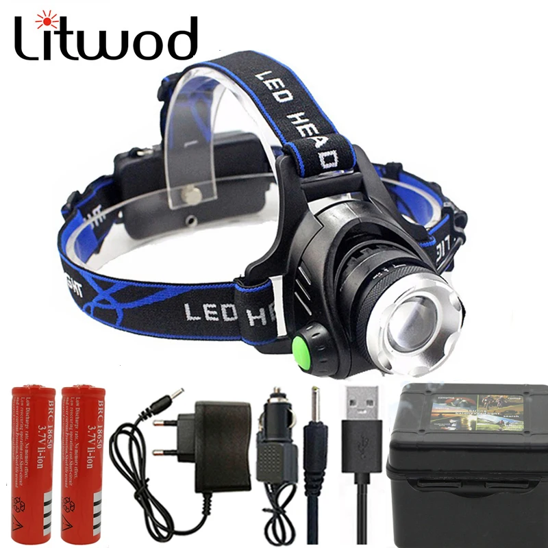 

Led Headlamp Headlight XM-L2 U3 T6 V6 Led head flashlight Torch Waterproof Zoom Head lamp light for camping ships from Russian