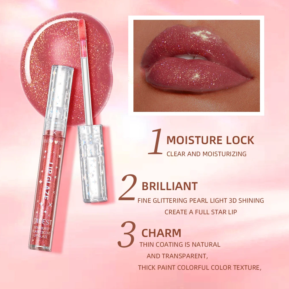 9Pcs/Sets Glitter Lip Glaze Liquid Lipstick Set Shine Lip Gloss Gift Box Natural Moisturizer Waterproof Lips Makeup For Women 5