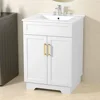 Bathroom Vanity with Ceramic Sink, Bathroom Vanity Cabinet with 2 Doors, 24 Inches Wooden Bathroom Sink Cabinet 3