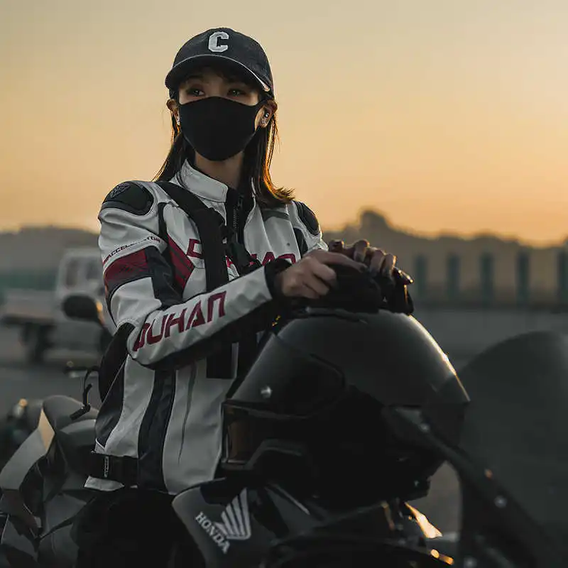 두한 PU 가죽 오토바이 레이싱 재킷 방수 안감 사이클링 오토바이 레이싱 재킷 남녀 탈부착 가능 라이너