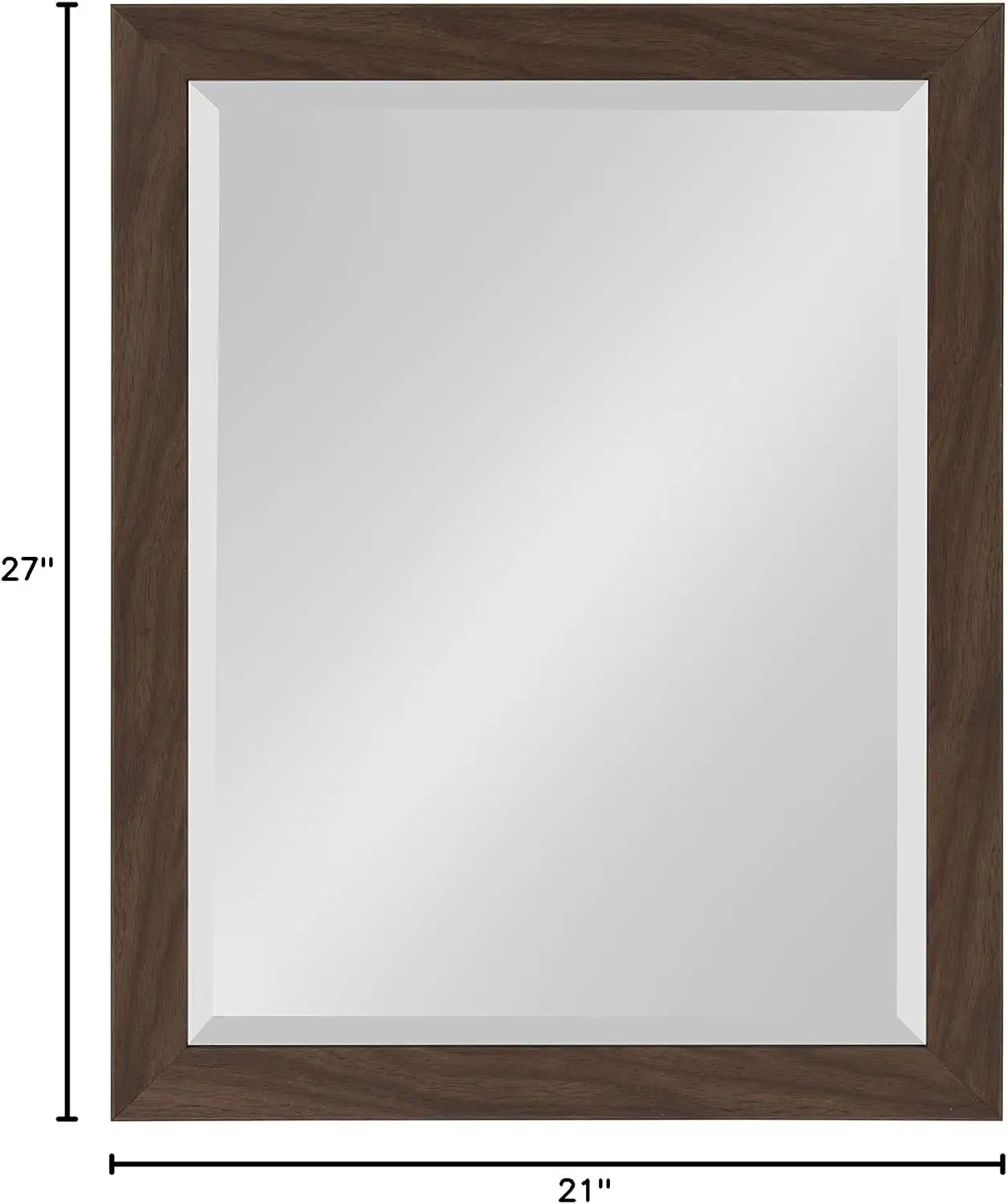 Beatrice Framed Mirror. 22x28". Walnut Brown. Farmhouse Style. Bathroom Vanity Mirror. Over Sink. Rustic Entryway Mirror