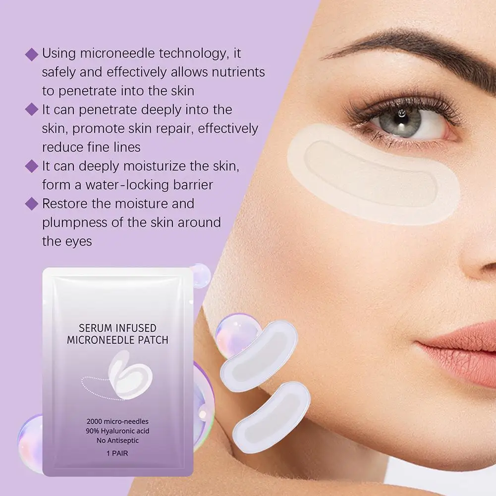 1/3/5/10 زوج إبرة صغيرة حمض الهيالورونيك لصقة عين قناع المضادة للتجاعيد الخطوط الدقيقة إزالة الترطيب العميق لأقدام الغراب الناعمة