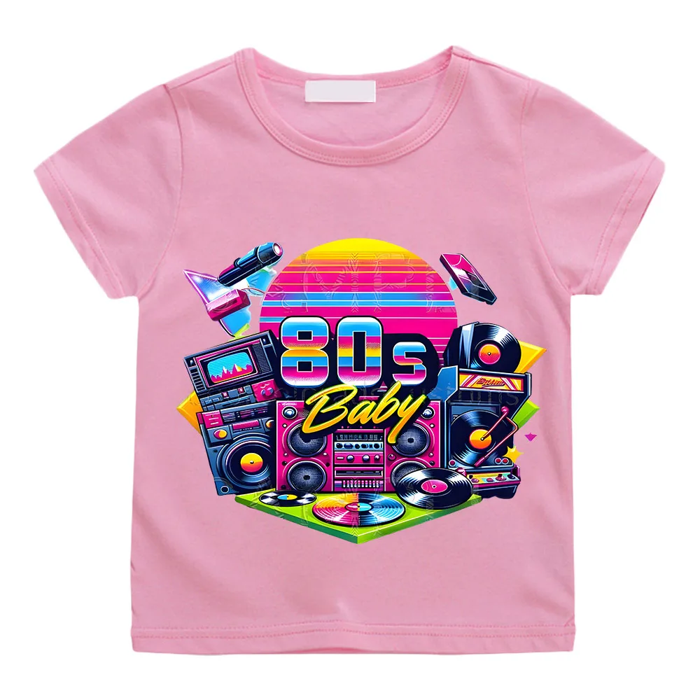 80S Baby Music Printing T Shirt Hip Hop Print Kids T Shirt Boys Cartoon Short Sleeve Baby Girls T Shirt Children's Clothes Y2k 6