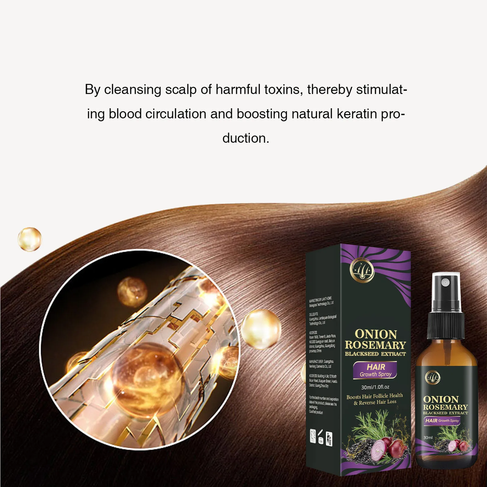 Onion & Rosemary Extract Hair Growth Spray 30ml