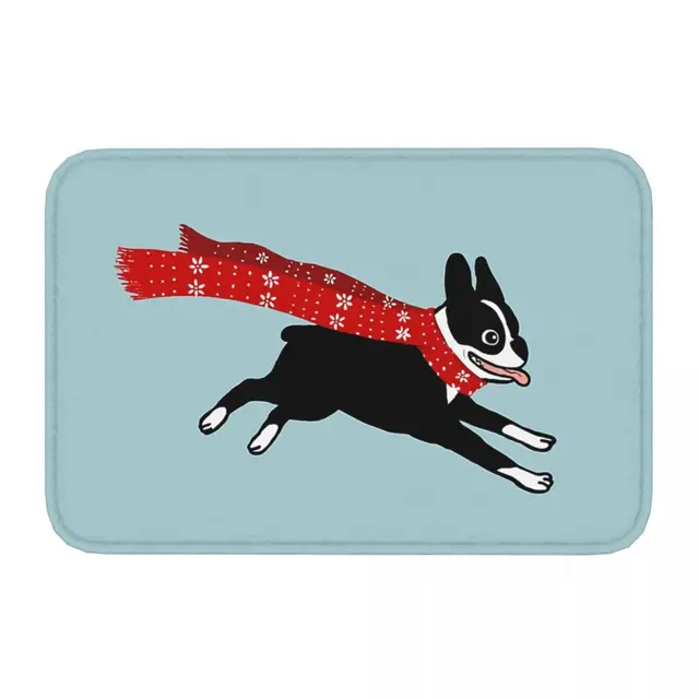 Állatok Art Művészet Csúszásgátló Ajtófürdő-Szőnyeg Ünnepi Bostoni Terrier Sál Padló Szőnyegbejárat Ajtó Szőnyeg Otthoni Dekoratív - Image 2
