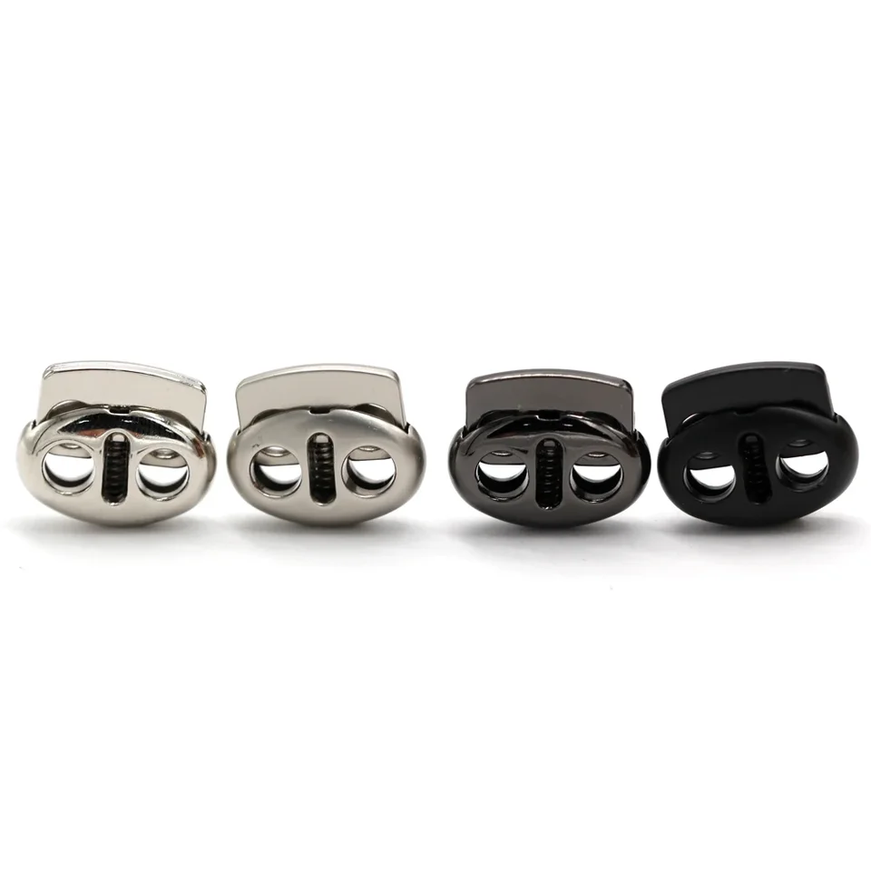 PFLYPF 8 stuks touwstoppers, touwhoofdknopen, vetergespen, doe-het-zelf touwstopper, siergespen voor sweatshirts, broeken, mutskoorden, zwart
