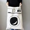 Cotton Laundry Bag Toy Canvas Storage Bag Animal Stripe Pattern Cute Closet Basket Drawstring Dirty Clothes Organizer Bag 1
