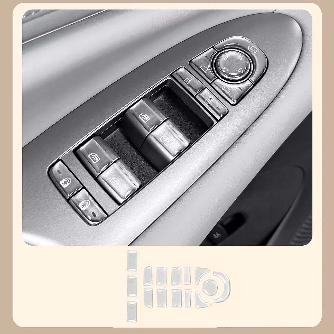 For BYD Sealion 07 EV Car Steering Wheel Dripping Glue Button Protective Sticker Car Interior Anti-scratch Button Cover Trim