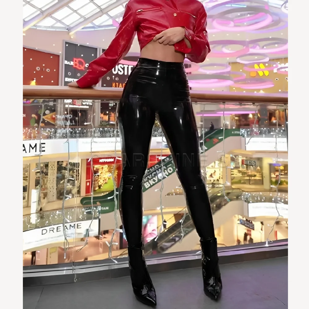 Sexy Black Shaping Women Elastic Stretch Pencil Pants PU Leather Pants Skinny High Waisted Tight Trouser 2024 3