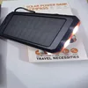 20000mAh Solar Power Bank Large Capacity External Battery Fast Charging Portable Powerbanks lanyard Compass Waterproof Outdoor 3