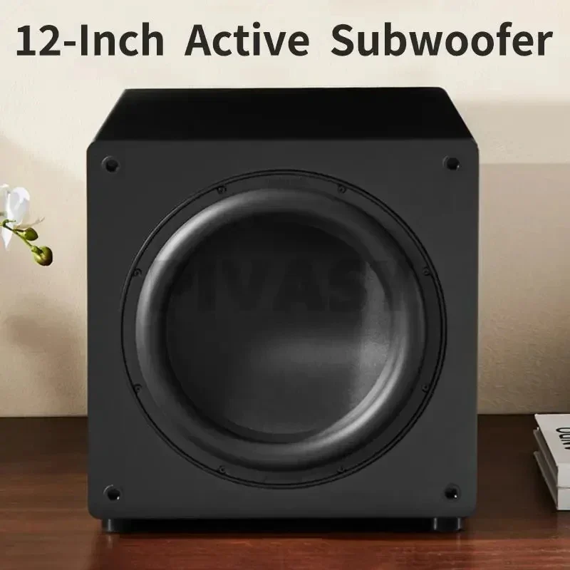 12 Inch High Power Active Subwoofer HiFi Wooden Subwoofer Home Theater Home Audio Echo Gallery TV Computer Stage Speakers 3