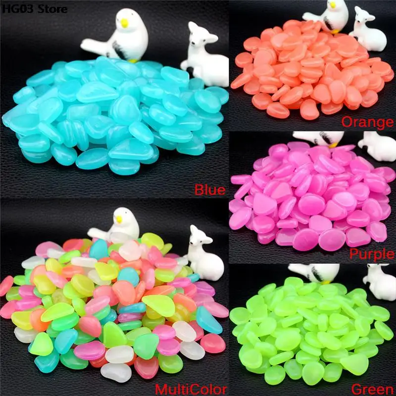 Luminous Pebbles Rocks Garden Ornaments Stone Glow In The Dark Garden For Walkways Fish Tank Decorations 10pcs/lot glow stones artificial stones decorative stones