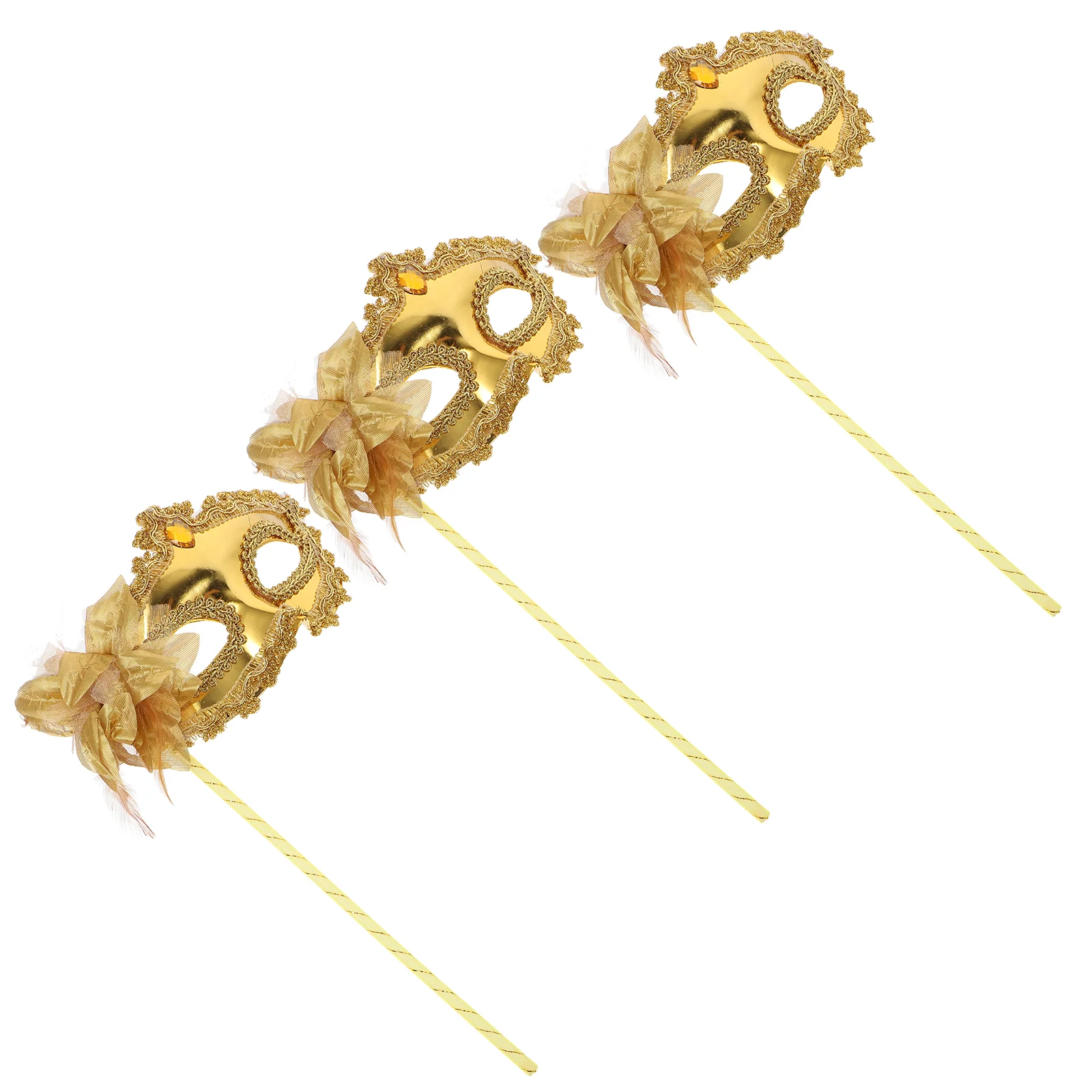 

3 Pcs Masquerade Mask Ball Creative Costume Grace Crystal Halloween Men Women