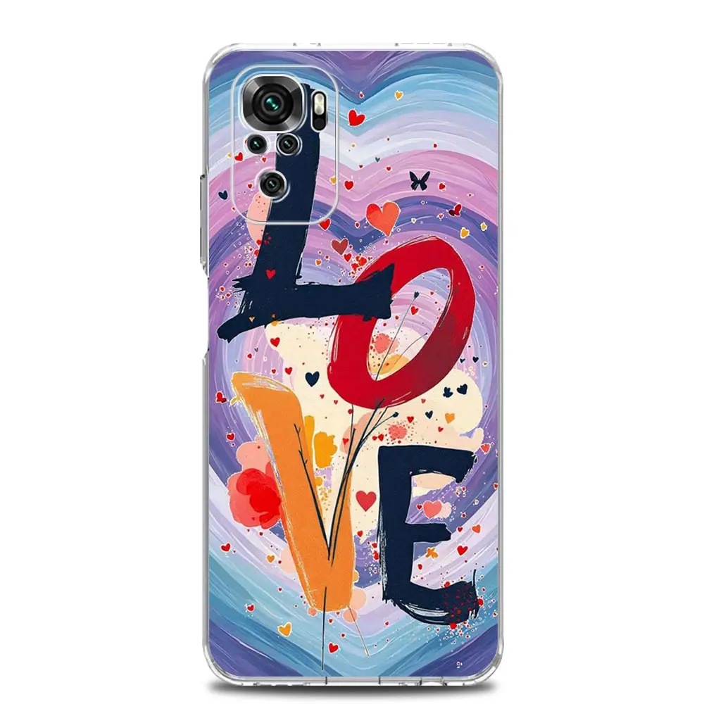 Clear Soft TPU Phone Case with Loving Print Design