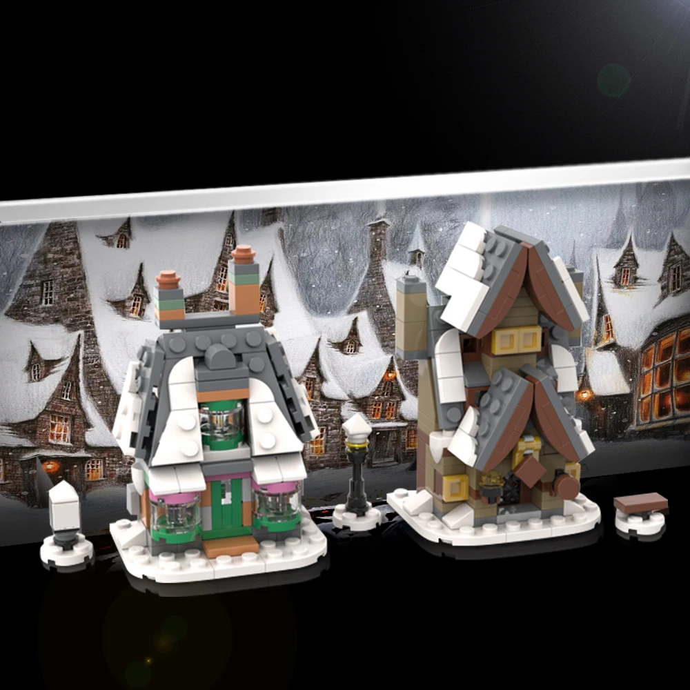 Mini 76388 Hogsmeade Village Visita Building Blocks Film Moc Architecture House Model Set Di Decorazioni City Toys Regalo Per Bambini
