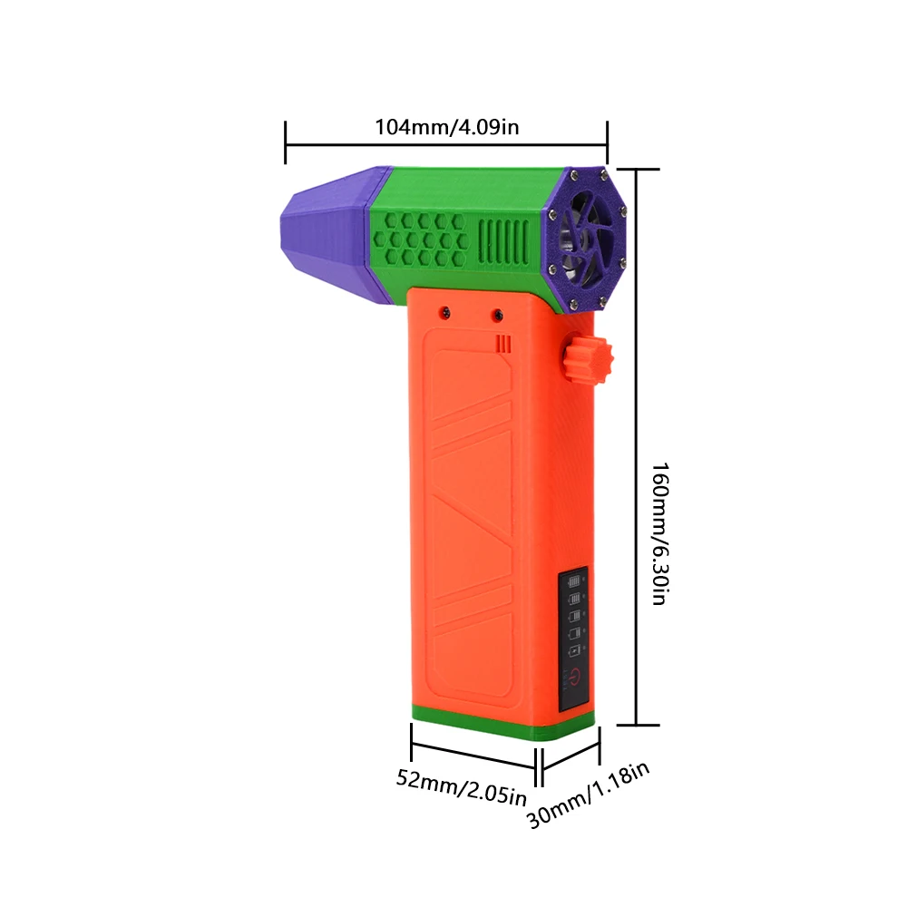 Compact handheld turbo fan being used in a home DIY scenario.